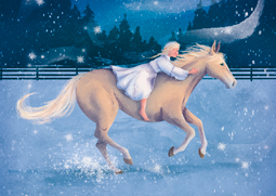 Illustrator Becky Thorns illustrated book cover for The Enchanted Horse