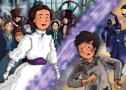 Garry Parsons illustration for Time Travel Twins The Victorian Revolution.