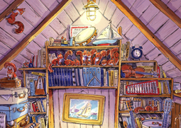 Illustrator Hannah George's picture book illustrations for squirrels in the attic