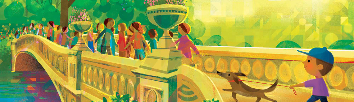 Illustrator Gareth Lucas children's picture book Central Park Adventures Through The Seasons