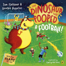 Illustrations from the illustrated book The Dinosaur that Pooped a Football, written by Tom Fletcher and Dougie Poynter from Mcfly and illustrated by Garry Parsons.