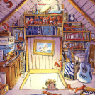 Illustrator Hannah George's picture book illustrations for squirrels in the attic
