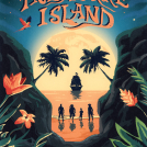 Harry Milburn's illustrations for Treasure Island reimagined book cover.