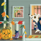 Nila Aye illustration for Who's Spooky? children's board book.