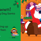 Spencer Wilson Happy Yak News Item Image Spencer Wilson illustrated Jingle Jumble Santa Mix and Match book pages.