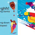 Spencer Wilson Happy Yak News Item Image Spencer Wilson illustrated Jingle Jumble Santa Mix and Match book pages.