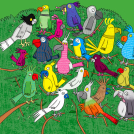 Illustrator Tim Wesson illustration spreads for Highlights Magazine